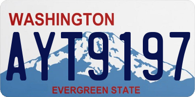 WA license plate AYT9197