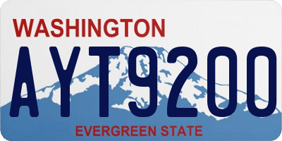WA license plate AYT9200