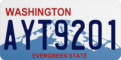 WA license plate AYT9201