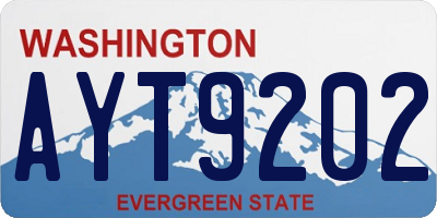 WA license plate AYT9202