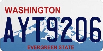 WA license plate AYT9206