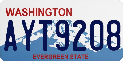 WA license plate AYT9208