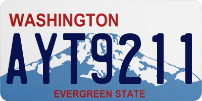WA license plate AYT9211