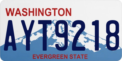 WA license plate AYT9218