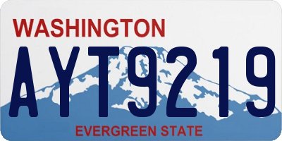 WA license plate AYT9219