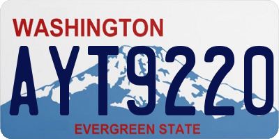 WA license plate AYT9220