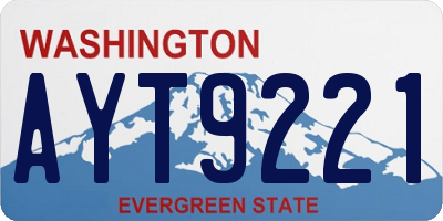 WA license plate AYT9221