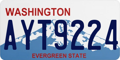 WA license plate AYT9224