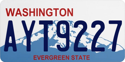WA license plate AYT9227