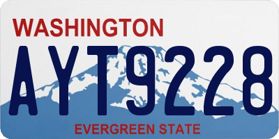 WA license plate AYT9228