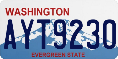 WA license plate AYT9230