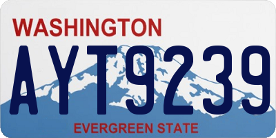 WA license plate AYT9239