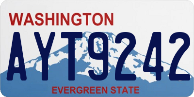 WA license plate AYT9242