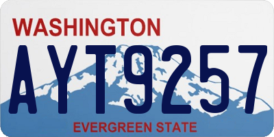 WA license plate AYT9257