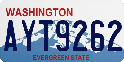 WA license plate AYT9262