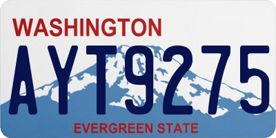 WA license plate AYT9275