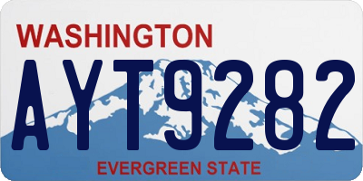 WA license plate AYT9282