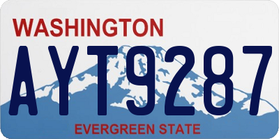 WA license plate AYT9287