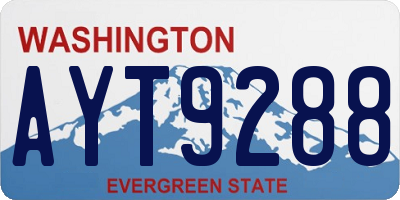 WA license plate AYT9288