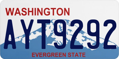 WA license plate AYT9292