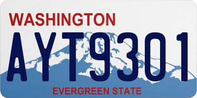 WA license plate AYT9301