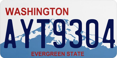 WA license plate AYT9304