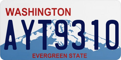 WA license plate AYT9310