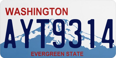 WA license plate AYT9314