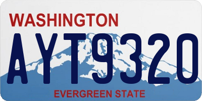 WA license plate AYT9320