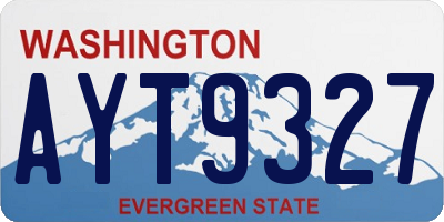 WA license plate AYT9327