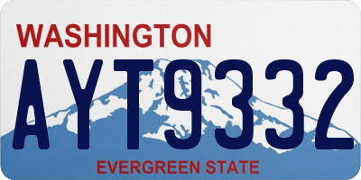 WA license plate AYT9332
