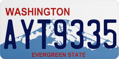 WA license plate AYT9335