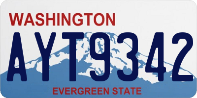 WA license plate AYT9342