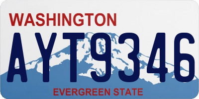 WA license plate AYT9346