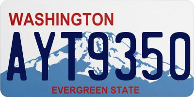 WA license plate AYT9350
