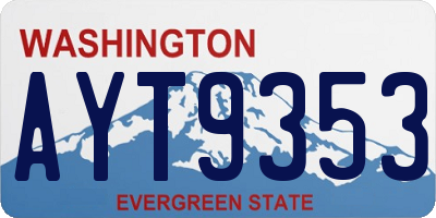 WA license plate AYT9353
