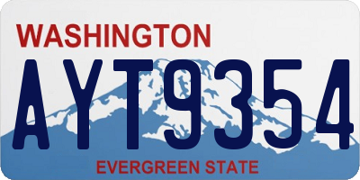 WA license plate AYT9354