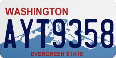 WA license plate AYT9358