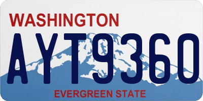 WA license plate AYT9360