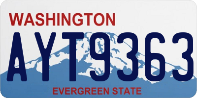 WA license plate AYT9363