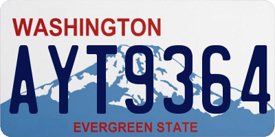 WA license plate AYT9364