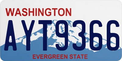 WA license plate AYT9366