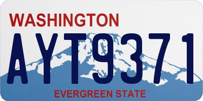 WA license plate AYT9371