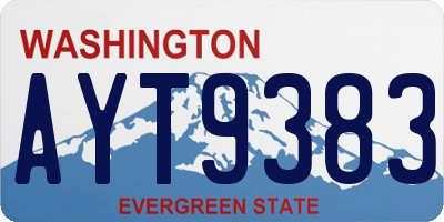 WA license plate AYT9383