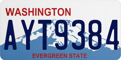 WA license plate AYT9384