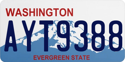 WA license plate AYT9388