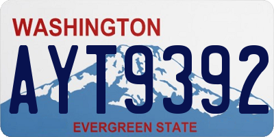 WA license plate AYT9392