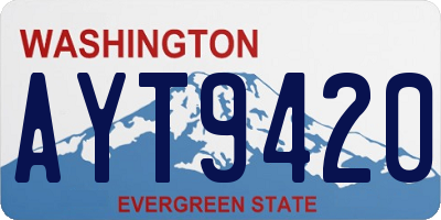 WA license plate AYT9420