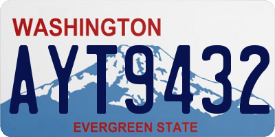 WA license plate AYT9432