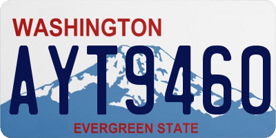 WA license plate AYT9460